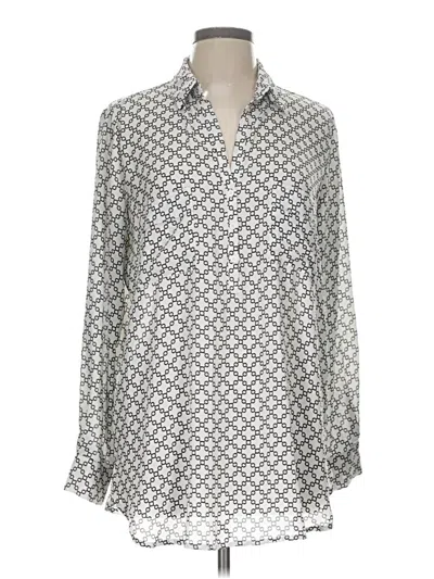Pre-owned Pleione Long Sleeve Blouse In Silver