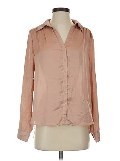 Pre-owned Pleione Long Sleeve Blouse In Tan