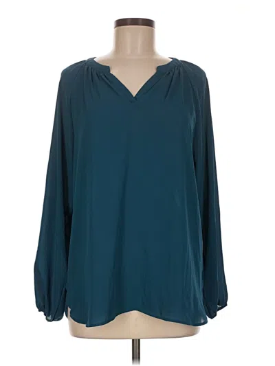 Pre-owned Pleione Long Sleeve Blouse In Teal