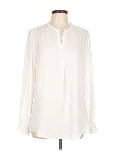 Pre-owned Pleione Long Sleeve Blouse In White