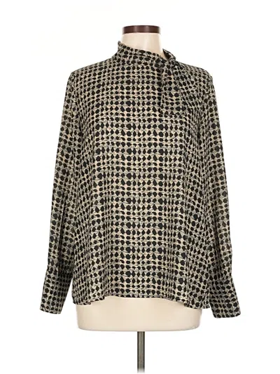 Pre-owned Pleione Long Sleeve Blouse In White