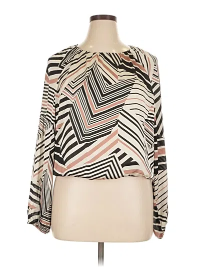 Pre-owned Pleione Long Sleeve Blouse In White