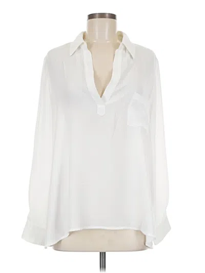 Pre-owned Pleione Long Sleeve Blouse In White