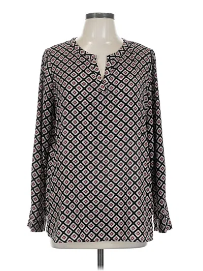 Pre-owned Pleione Long Sleeve Henley Shirt In Black