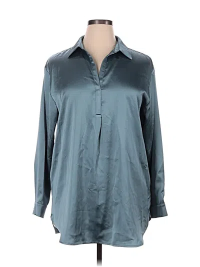 Pre-owned Pleione Long Sleeve Polo Shirt In Teal