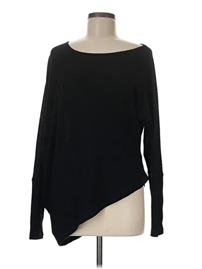 Pre-owned Pleione Long Sleeve Top Black One Shoulder Neckline Tops