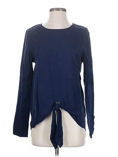 Pre-owned Pleione Long Sleeve Top Blue Boatneck Tops
