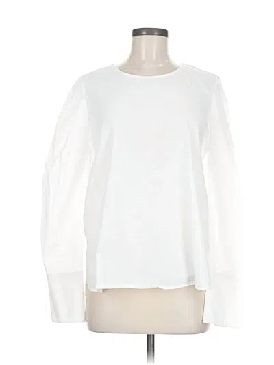 Pre-owned Pleione Long Sleeve Top White Crew Neck Tops