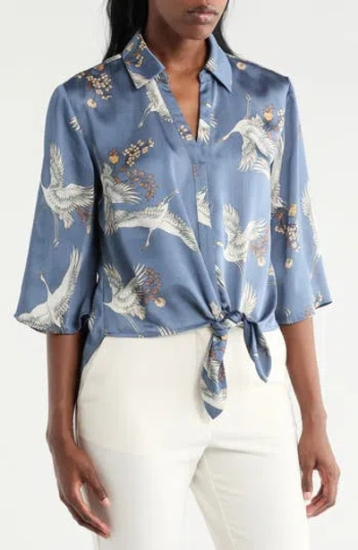 Pleione Print Tie Front Shirt