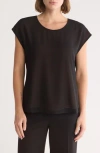 Pleione Reversible Woven T-shirt In Black/camel