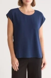 Pleione Reversible Woven T-shirt In Navy/brown
