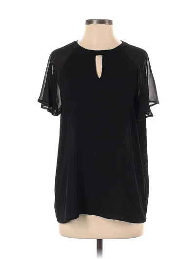 Pre-owned Pleione Short Sleeve Blouse In Black