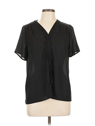 Pre-owned Pleione Short Sleeve Blouse In Black