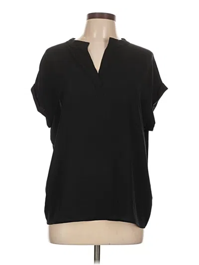 Pre-owned Pleione Short Sleeve Blouse In Black
