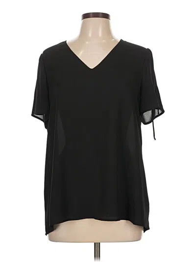 Pre-owned Pleione Short Sleeve Blouse In Black