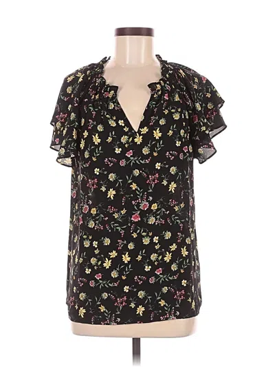 Pre-owned Pleione Short Sleeve Blouse In Black