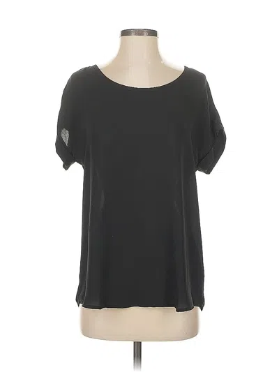 Pre-owned Pleione Short Sleeve Blouse In Black