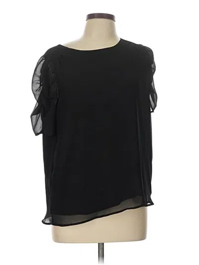 Pre-owned Pleione Short Sleeve Blouse In Black