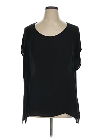 Pre-owned Pleione Short Sleeve Blouse In Black