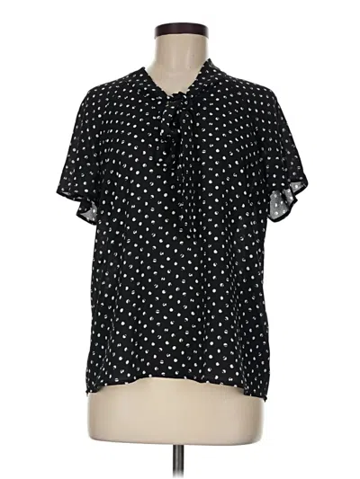 Pre-owned Pleione Short Sleeve Blouse In Black