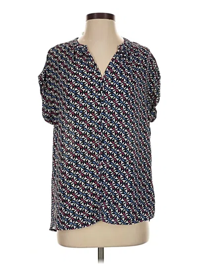 Pre-owned Pleione Short Sleeve Blouse In Black