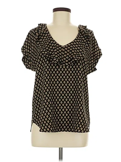 Pre-owned Pleione Short Sleeve Blouse In Black