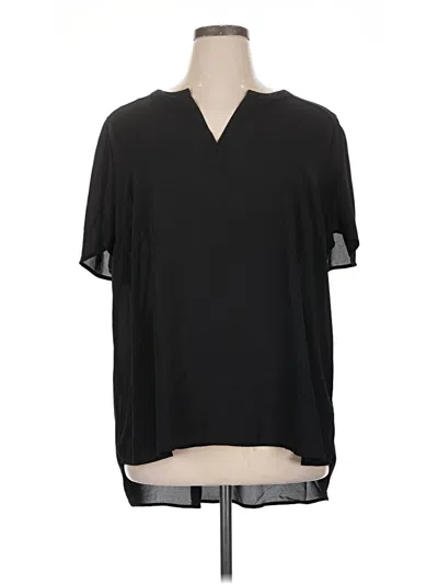 Pre-owned Pleione Short Sleeve Blouse In Black