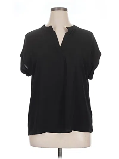 Pre-owned Pleione Short Sleeve Blouse In Black