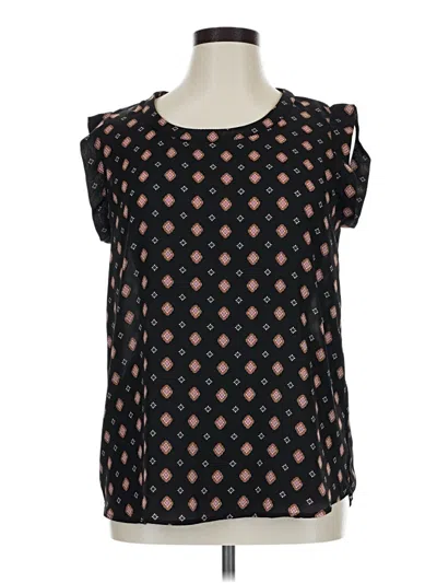 Pre-owned Pleione Short Sleeve Blouse In Black