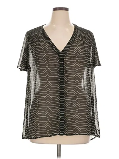 Pre-owned Pleione Short Sleeve Blouse In Black
