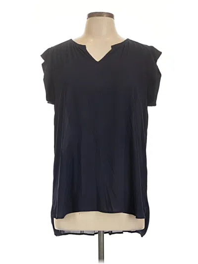 Pre-owned Pleione Short Sleeve Blouse In Black