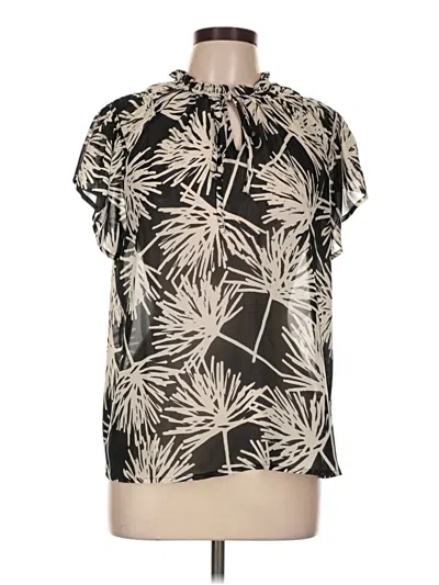 Pre-owned Pleione Short Sleeve Blouse In Black