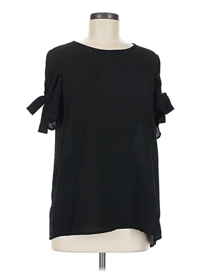 Pre-owned Pleione Short Sleeve Blouse In Black