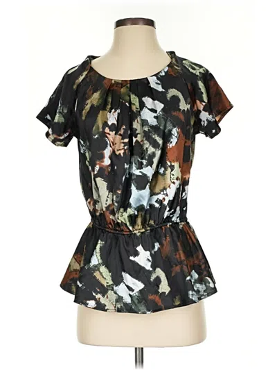 Pre-owned Pleione Short Sleeve Blouse In Black