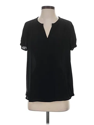 Pre-owned Pleione Short Sleeve Blouse In Black
