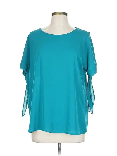 Pre-owned Pleione Short Sleeve Blouse In Blue