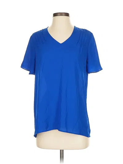 Pre-owned Pleione Short Sleeve Blouse In Blue