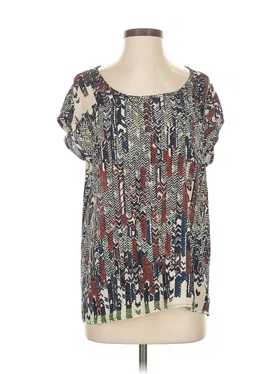 Pre-owned Pleione Short Sleeve Blouse In Blue