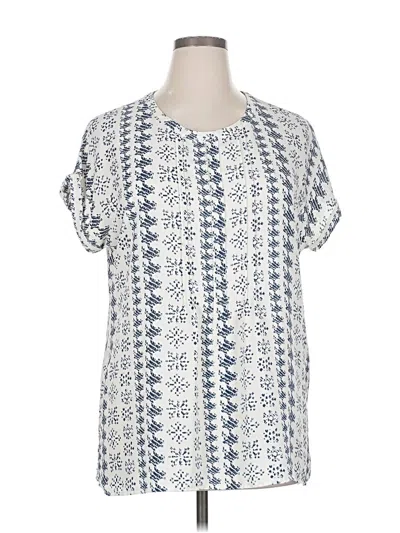 Pre-owned Pleione Short Sleeve Blouse In Blue