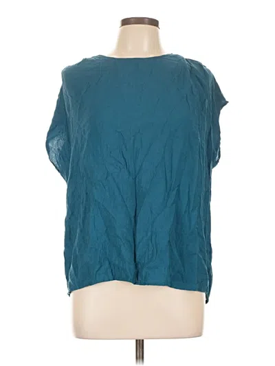 Pre-owned Pleione Short Sleeve Blouse In Blue
