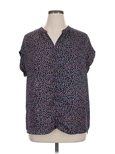 Pre-owned Pleione Short Sleeve Blouse In Blue