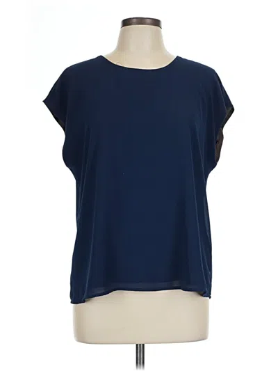 Pre-owned Pleione Short Sleeve Blouse In Blue