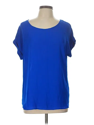 Pre-owned Pleione Short Sleeve Blouse In Blue