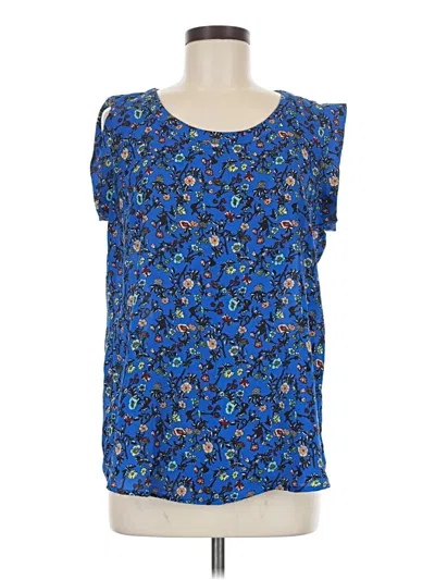 Pre-owned Pleione Short Sleeve Blouse In Blue