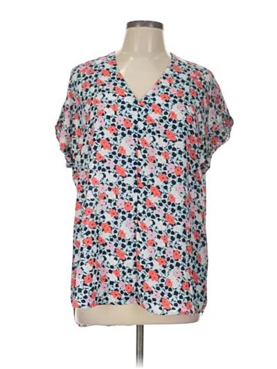 Pre-owned Pleione Short Sleeve Blouse In Blue