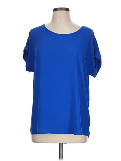 Pre-owned Pleione Short Sleeve Blouse In Blue