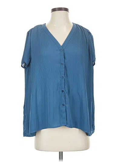 Pre-owned Pleione Short Sleeve Blouse In Blue