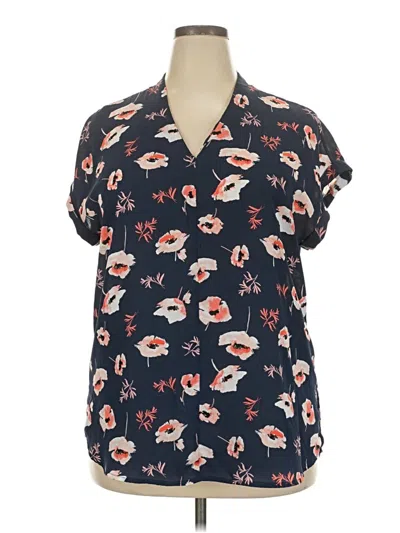 Pre-owned Pleione Short Sleeve Blouse In Blue