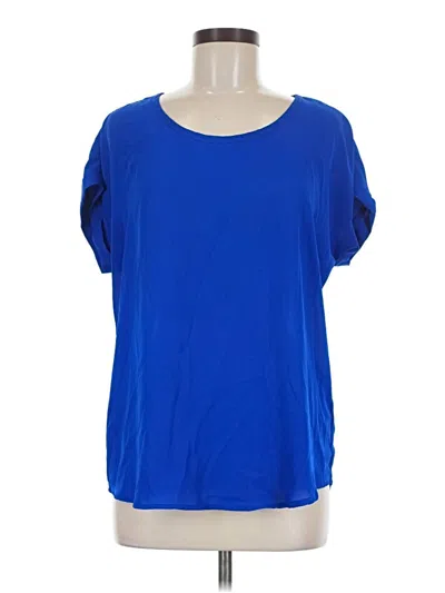 Pre-owned Pleione Short Sleeve Blouse In Blue