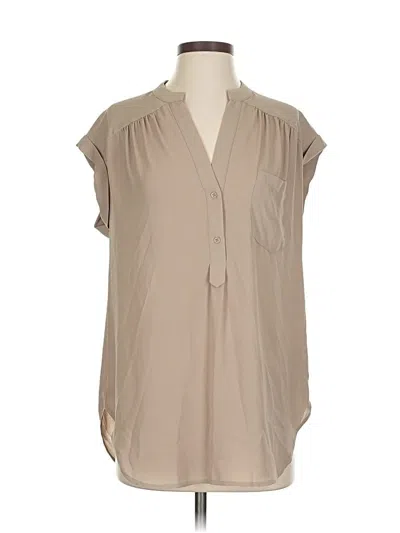 Pre-owned Pleione Short Sleeve Blouse In Brown
